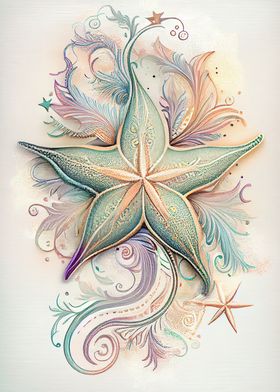 watercolour starfish 