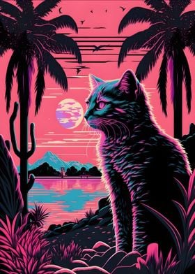 Cat and Nature Retrowave