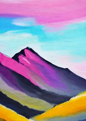 Colorful mountains paint