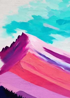 Colorful mountains paint