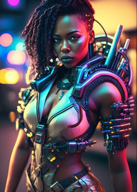 Badass cyberpunk girl