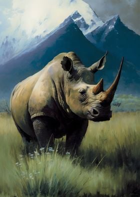 Rhinos Serene Solitude