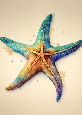 watercolour starfish