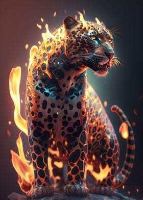 Fire Flames Fantasy Jaguar