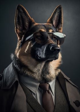 German Shepherd Mafia Boss