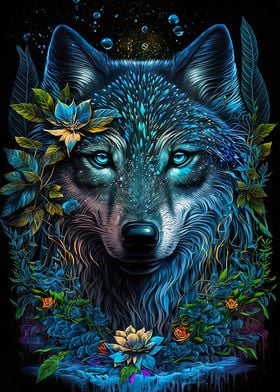 Wolf in Mandala Jungle