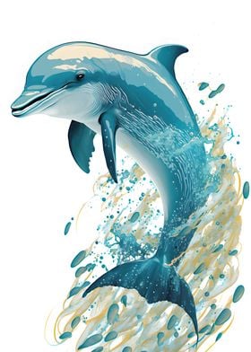 Dolphin Abstract art