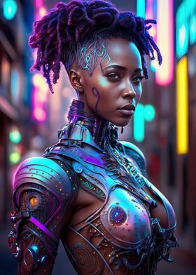 Badass cyberpunk girl