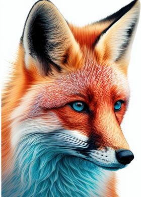 Fox Colorful Animal Face