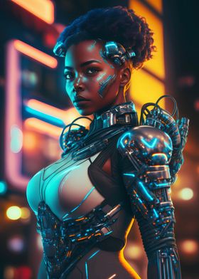 Badass cyberpunk girl