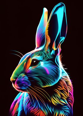 Colorful Rabbit Animals