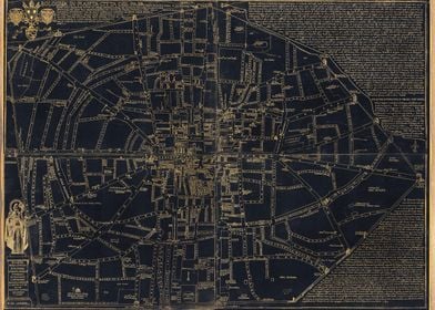 Bologna Italy vintage map