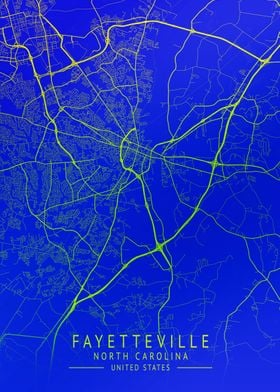 Fayetteville USA City Map