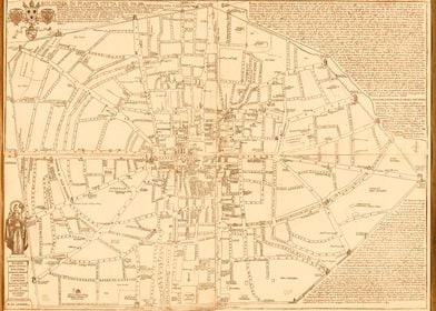 Bologna Italy vintage map