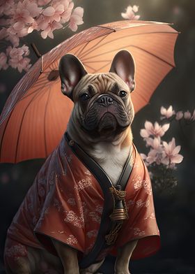 Fawn French Bulldog Kimono