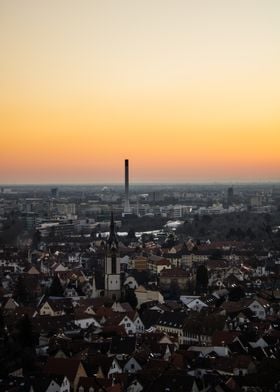 Cityscape in sunset