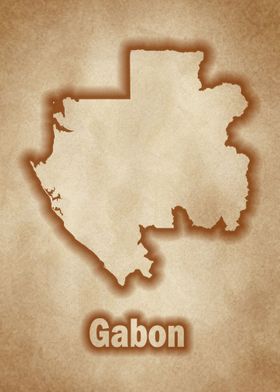 Gabon map vintage glow 