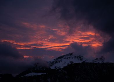 sunset mountains