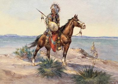 Indian Warrior On Horse