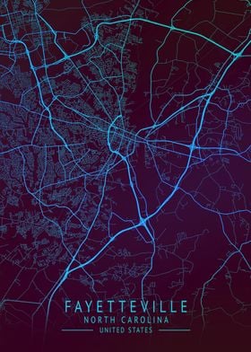 Fayetteville USA City Map