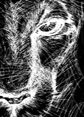 abstract lion black white