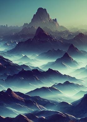 Fantasy dark mountain