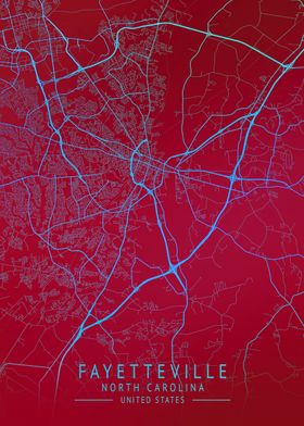 Fayetteville USA City Map