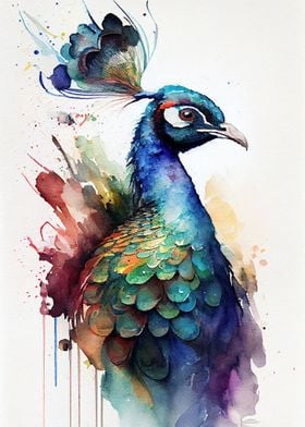 Peacock Watercolor