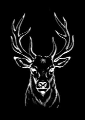 abstract deer black white