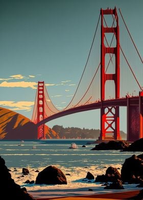 Golden Gate Bridge Posters Online - Shop Unique Metal Prints, Pictures,  Paintings - page 2 | Displate