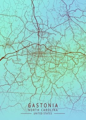 Gastonia USA City Map