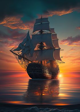 Ship sunset