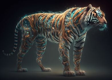 Powerful Surreal Tiger
