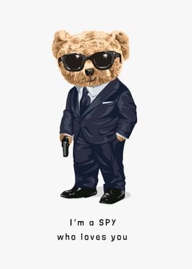 Cute bear toy in spy