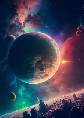 Planets in space