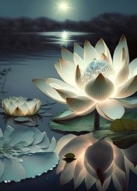 Lotus and moon