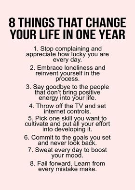 8 things change your life