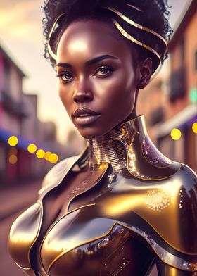 Portrait of golden queen