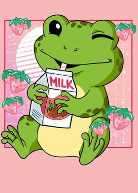 Kawaii Frog Strawberry