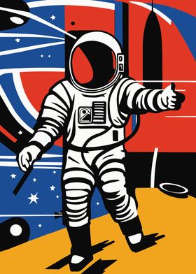 Minimalist Astronaut Art