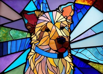 Dog Stained Glass Style