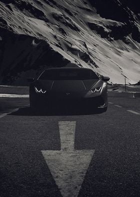 Black Lambo on Street