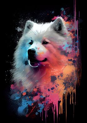 Samoyed Colorful Abstract