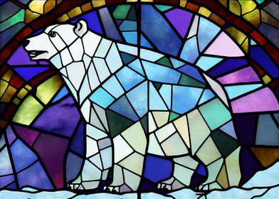 Polar Bear Stained Glass