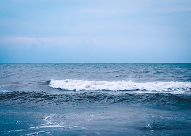 Waves lapping the beach