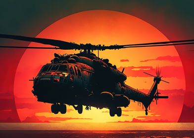 Helicopter Sunset