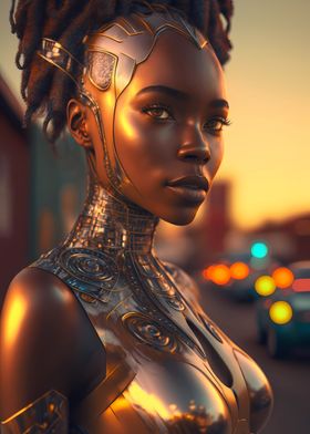 Portrait of golden queen