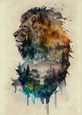 Lion  Watercolors