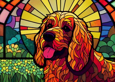 Dog Stained Glass Style