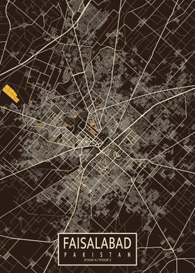 Faisalabad City Map Pastel